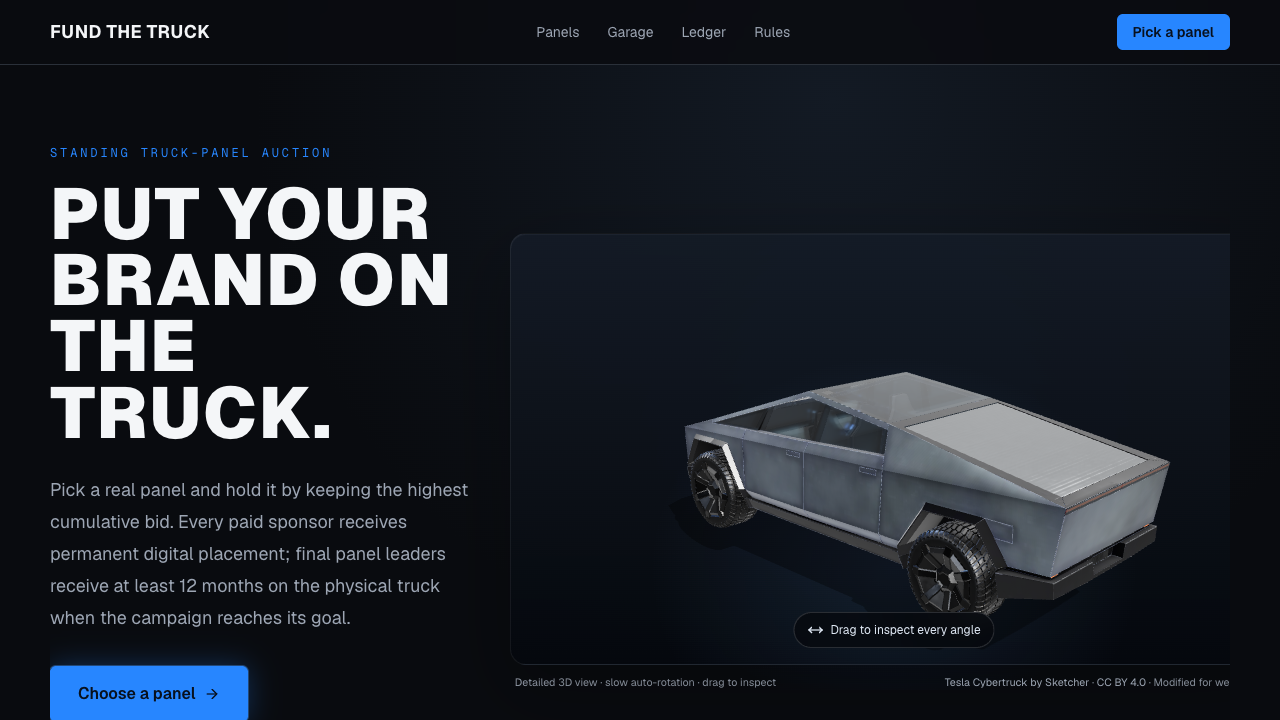 Fund The Truck website screenshot