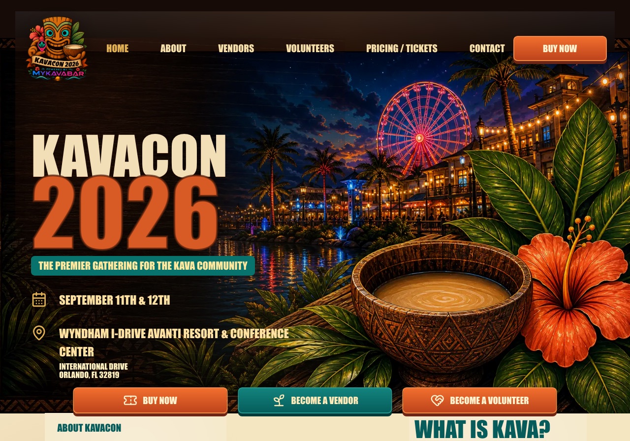 KavaCon website screenshot