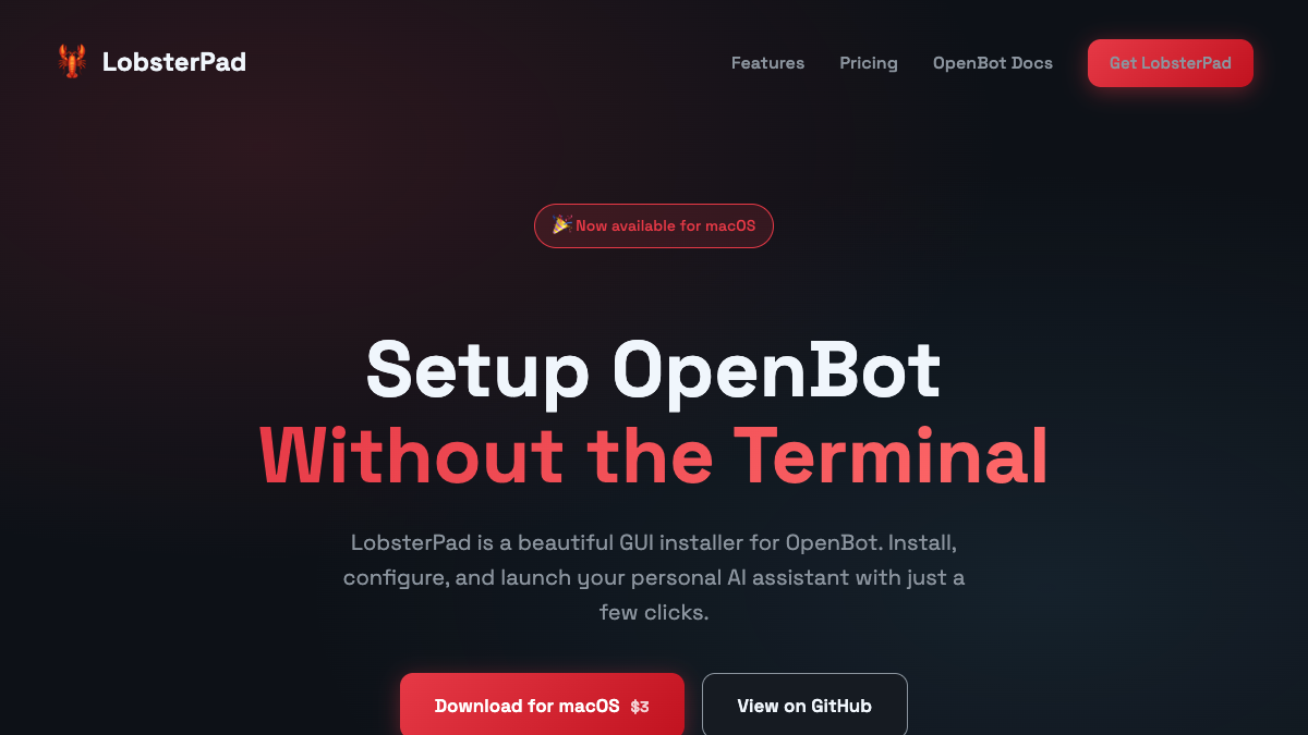 LobsterPad website screenshot
